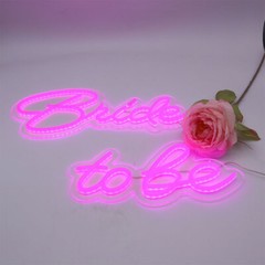 LED Neon Sign Bride to be Integrative Sign Length 6.53X15.63+5.39X11.97in USA