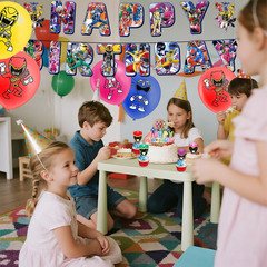 Power Rangers Birthday Party Decor Set Balloons Banner Cupcake Topper for Kids