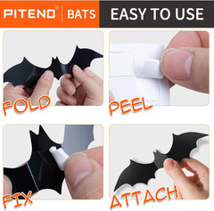 ® 140Pcs Bats Halloween Decorations Party Supplies, Realistic PVC 3D Black Scary
