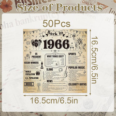 60Th Birthday Party Decorations – 50 Pcs Vintage Newspaper Back in 1966 Paper De