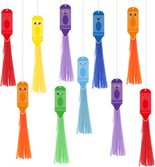42 Pcs Back to School Crayon Hanging Swirls Decorations with Cutout Cards and Ho