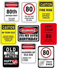 80Th Birthday Decorations – 9 Pcs 80S Old Zone Party Decorations, Funny Yard