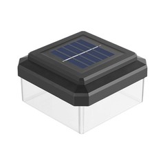 Black Solar Fence Light LED Fits Multiple Sizes Fence Posts Weatherproof Design