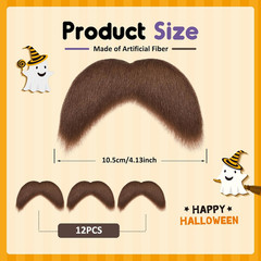 12 Pcs Fake Mustaches Handlebar Self Adhesive Stick on Mustache