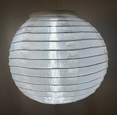 Red, White & Blue LED Vinyl Lanterns, Chinese / Japanese Hanging Paper Good Cond
