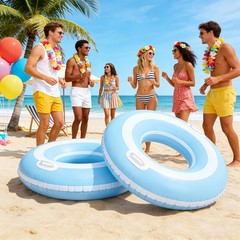 2PCS Pool Swim Ring Inflatable Pool Floats Water Fun Large Adult Swimming Poo…