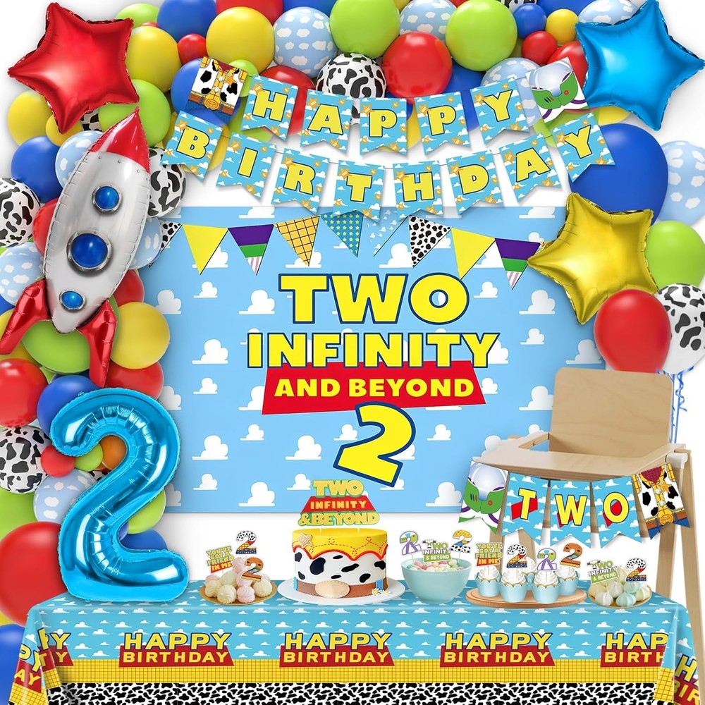 Two Infinity and Beyond Birthday Decorations – 105 Pcs Toy Inspired Story 2nd…