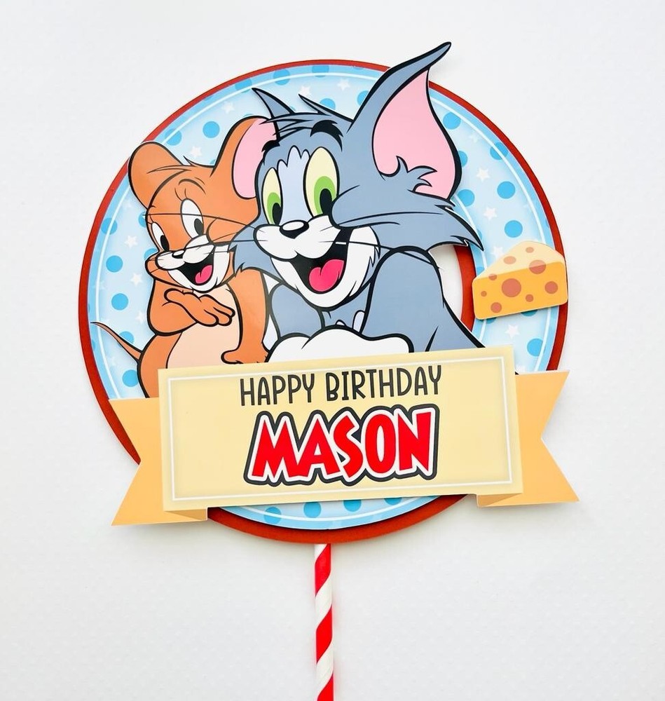 Personalized Tom and Jerry Cake Topper