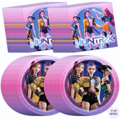 KPop Demon Hunters Party Supplies 65 Piece Dessert Plate and Napkin Set