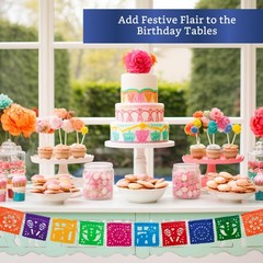 Mini Mexican Party Banners (2 Pack with 10 Small Plastic Flags per Banner) – …
