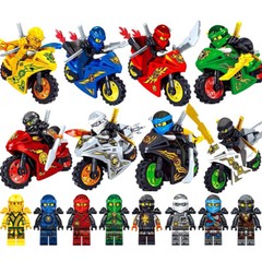 8 pieces Ninjas Character With Motorcycle Toy Theme Birthday Party Supplies
