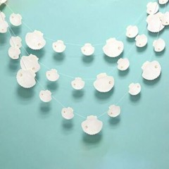 Flat Paper White Finger Starfish Seashell Garlands Ocean Nautical Party Decor…