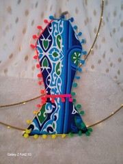 Ramadan Blue lantern on Upcycle Box & Fabric 32cm×20cm Handmade