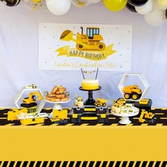 4 Pack Dump Truck Construction Tablecloths – 51×86 Inch for Vibrant Parties