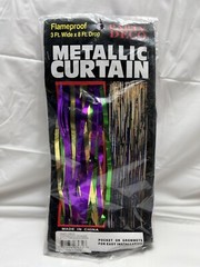 Party Deco Metallic Curtain Multi-Color 3 ft. wide x 8 ft. drop