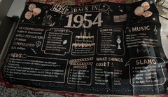 1954 Birthday Party Hanging Banner Female Or Male 58”Wide X 36”Tall