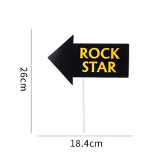 18 Pcs Rock and Roll Party Decorations Music Note Guitar Star Photo Booth Pro…