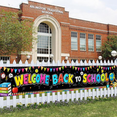 Large Welcome Back to School Banner 120X20 Inch Polyester Fabric, Back to School