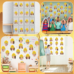 80Pcs Construction Helmet Cutouts Back to School Decorations Bulletin Board Cons