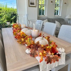 3 Pack Fall Leaf Garland with Lights, Total 17.7 Ft String Lights Fall Vines …