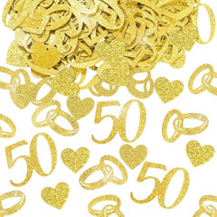 200Pcs 50Th Anniversary Decorations, 50Th Wedding Anniversarys Decorations, Gold