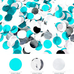 Turquoise Siver Confetti/Turquoise Graduation Decorations/Teal Silver Birthday T