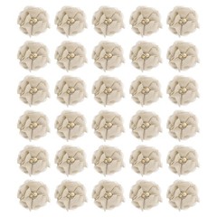 30Pcs 2″ Chiffon Flowers with Rhinestone Pearl Sewing Fabric Flowers Beige
