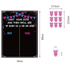 Gender Reveal Balloon Arch Kit 173 Pcs Black Balloon 36 Inch Voting Board Game