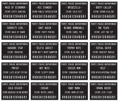 20 Funny Mugshot Signs (Black & White) – Selfie Photo Booth Prop Party Supplies