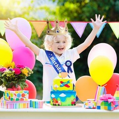 Birthday Boy Sash Hat Button Pin Accessory, Birthday King Crown Party Set, Ph…