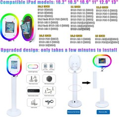 Oval RGB Ring Light iPad Photo Booth Selfie Kiosk Selfie Station Stand for Party