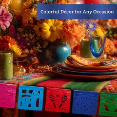 Mini Mexican Party Banners (2 Pack with 10 Small Plastic Flags per Banner) – …