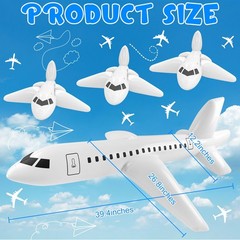 8 Pieces Balloon 40 Inch Large Inflatable Plane Balloon White Plane Toy Float A