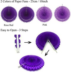 Happy Birthday Decoration Set- Paper Fans, Pom Poms, Banner, Swirls & Balloons