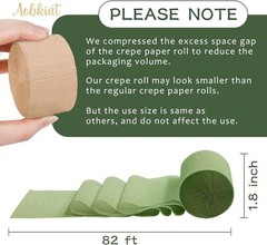 Wedding Party Decorations, 5 Rolls Olive Green Khaki Crepe Paper Streamers fo…