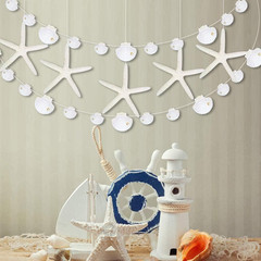 Flat Paper White Finger Starfish Seashell Garlands under the Sea Party Decoratio