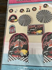 New Rock & Roll Room 10 PCS Decorating Kit Garland, Centerpieces, Fans, Cutouts
