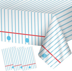 3 Pcs Back to School Decorations Tablecloth – Disposable Plastic Notebook Paper