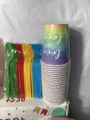 Rainbow Pride Decorations Dinnerware Party Set NEW In Box