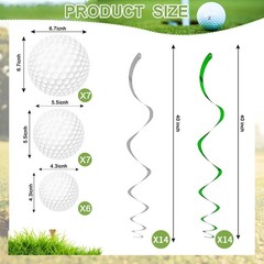 48Pcs Golf Party Decorations Hanging Swirls Golf Theme Party Supplies Birthda…