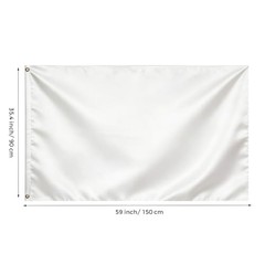 Flag 3×5 Ft – Polyester Lightweight Blank Flag Banner with 2 Brass 1 Pc White
