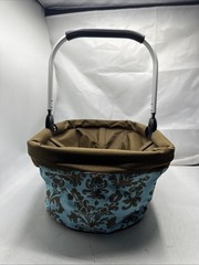 Portable Foldable Picnic Basket Zipper Shopping Bag Market Basket 12x19x9”