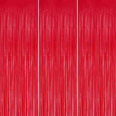 3 Pack Foil Fringe Backdrop – Silver Shiny Tinsel Curtains for Party Decoration/