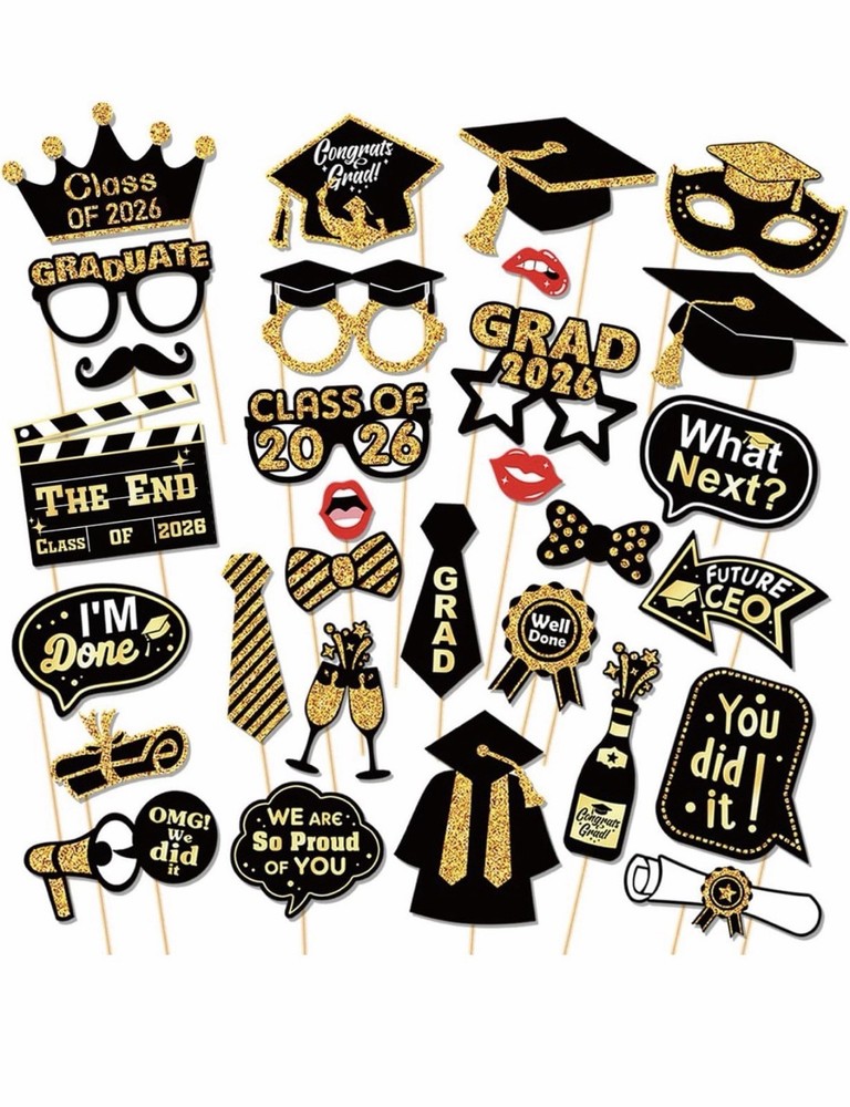 30 Pcs Graduation Photo Booth Props 2026,Grad Party Supplies for College,…