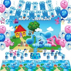 Cartooned Blue Dog Themed Disposable Decorations ONLY