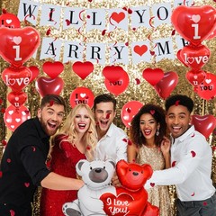 Will You Marry Me Decorations – 534 Pcs Proposal Decorations Kit Love-Bear I …