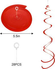 Ceiling Swirl Foil Decorations Hanging Plastic Streamer Themed Swirl Party for 4