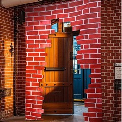 Wizards Door Banner Brick Signs Magical Wizard Door Banner 78.7″ x 47.2″