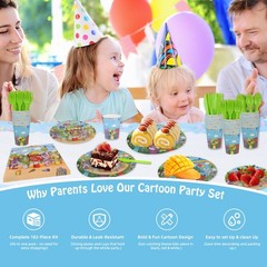 229 PCS Birthday Party Supplies Set for 20 – Plates, Cups, Balloons, Banner & Mo