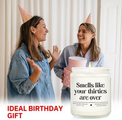 40th Birthday Candle Handmade 7oz for Women Men Friend Sister Wife Husband